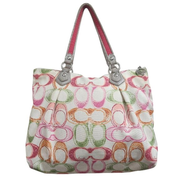 COACH Scribbles Poppy Collection Large Tote Purse - Picture 6 of 16